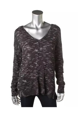 KENSIE Women's New Size XS S Black Knit Marled V Neck Pullover RARE Top Sweater - Image 1 of 3