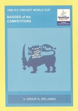 CRICKET  -  POSTCARD  -  1999  ICC  CRICKET  WORLD  CUP  BADGES  -  SRI  LANKA