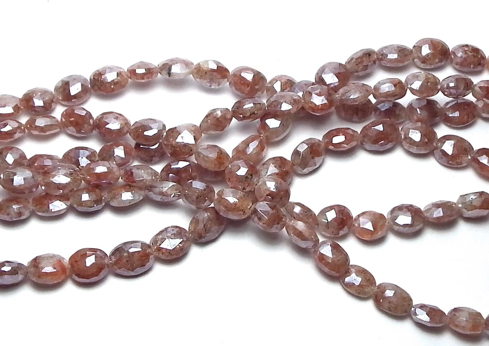 Cuentas pepita ovaladas facetadas 16" marrón canela zafiro místico 6-7 mm/o5 Foto 1 de 1