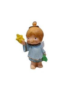 Pegatina dorada Hallmark 1986 Navidad Feliz Miniatura Ángel Katybeth Holding Star - Imagen 1 de 3
