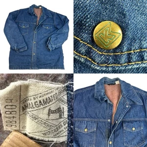 Chaqueta de Colección Años 70 Forrada con Manta Denim Tareas Granero Ropa Amalgamada Defecto Unión - Imagen 1 de 24