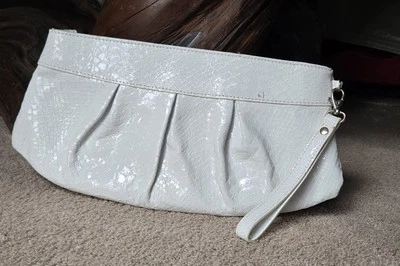 Vintage White Snake Skin Purse Clutch 80s 90s Maurizio Taiuti Italy - Image 1 of 4