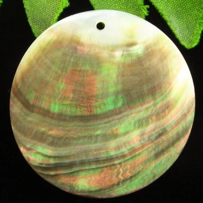 Natural Grey Shell Round Pendant Bead 47x2mm H85414 - Image 1 of 2