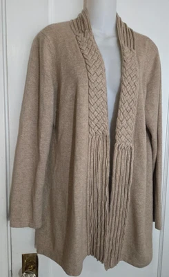 Размер XL CLASSIQUES ENTIER ателье 100% кашемир туника кардиган свитер открытый фронт - Изображение 1 из 4
