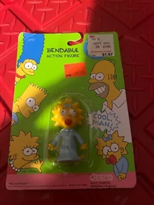 Maggie Simpson Bendable Action Figure by Jesco (1990) VINTAGE - New/Sealed! - Picture 1 of 4