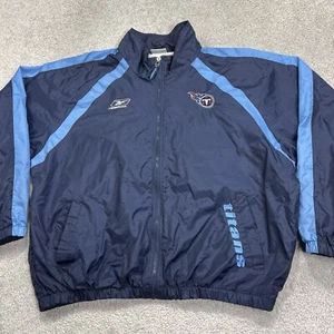 Vintage Tennessee Titans Jacket Mens XL Reebok Blue Lined Windbreaker Athletic - Picture 1 of 15