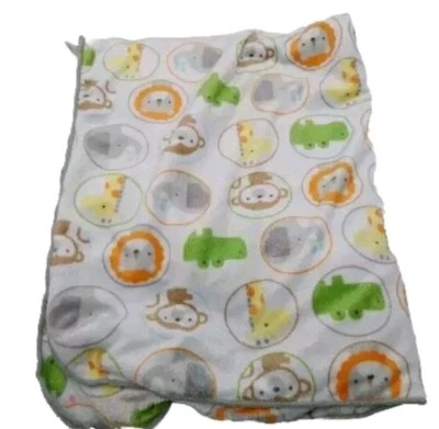 Circo Mono León Elefante Caimán Jirafa Manta Círculos Gris Sherpa Respaldo Foto 1 de 4