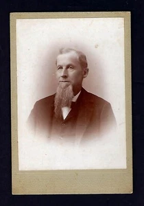 Tarjeta de gabinete de retrato de finales de 1800, retrato de caballero, foto de A.M. Beale, Nueva York - Imagen 1 de 2