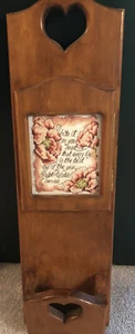 Vintage Cross Stitch Wall Letter Mail & 6 Key Organizer/hanging Mail Holder 24x7 - Picture 1 of 6