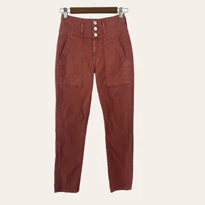 VERONICA BEARD Logan Bow Straight Leg Jeans Size 24 in Terracotta Red - Picture 1 of 7