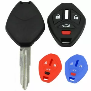 1pc Silicone Remote Key Cover Fob Case Fits Mitsubishi Lancers Outlander Galant - Picture 1 of 12