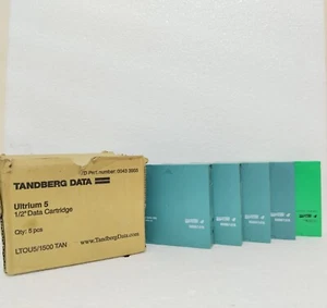 New Tandberg Data 800GB / 1.6TB LTO Ultrium 1/2 Data Cartridge (pack of 5) - Picture 1 of 8