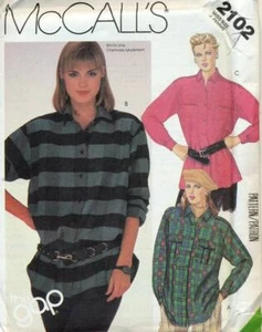 2102 McCALLS MISSES CAMISAS TALLA 8 DE COLECCIÓN - Imagen 1 de 1