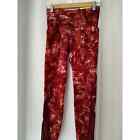 All In Motion Red Galaxy Print Sculpted Mesh Legging High Rise 7/8 Size Xs