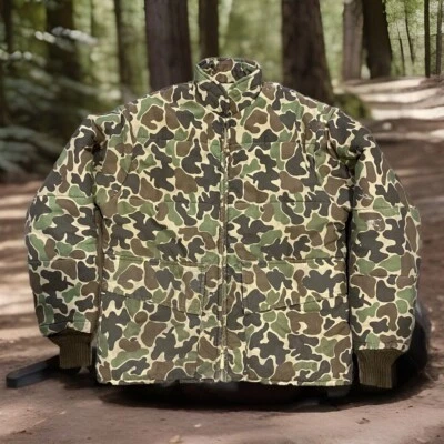 Vintage 90s Browning Duck Camo Puffer Bomber Hunting Jacket Size Large Talon - Image 1 of 4