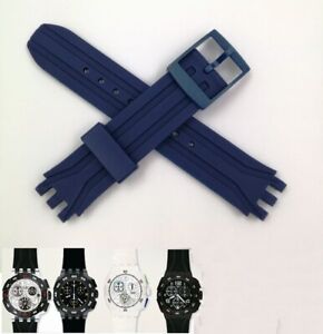 18mm watch rubber silicon strap bracelet band SUIB400 MISTER CHRONO Blue