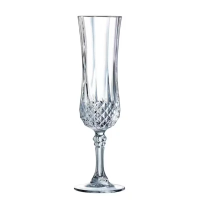 Cristal D'Arques Longchamp champagne Flute Crystal glasses set of 4 stems 4-oz