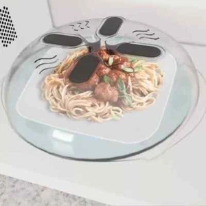 Magnetic Microwave Anti Splatter Cover Plate Guard Lid With Steam Vent - Picture 1 of 7