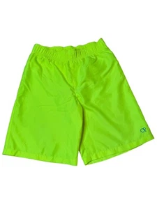 Ocean Pacific Op Boy's Flourescent Yellow Lined Swim Trunks Size L (10/12) NWOT - Picture 1 of 3