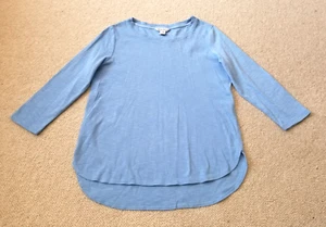 Womens Top-TOMMY BAHAMA-blue 100% cotton knit hi-lo tunic Beachy 3/4 slv-M - Picture 1 of 4