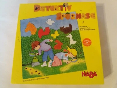 HABA Kinderspiel DETEKTIV SPÜRNASE ab 4 Jahre Holz Tiere Spuren in Knete finden - Bild 1 von 4