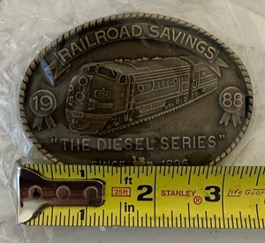 Vintage 1988 Railroad Savings The Diesel Series Train Belt Buckle New - Picture 1 of 5