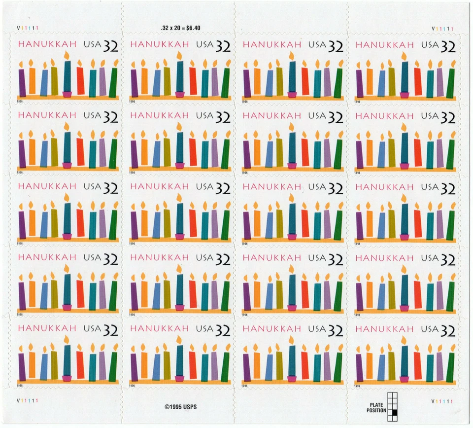 Scott #3118 Hanukkah Full Sheet of 20 Stamps - MNH - Image 1 of 1