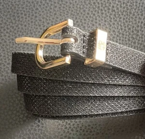 Black Glittery Faux Leather Belt 1.5 cms Width / 37-42inch Waist. - Picture 1 of 4