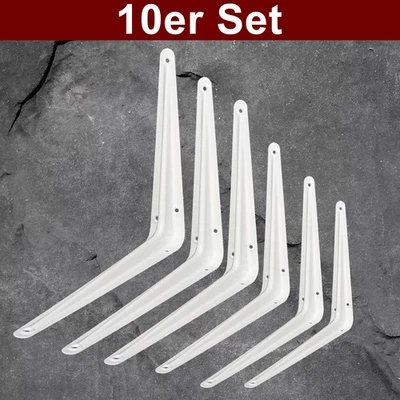 Regalwinkel Stahlwinkel in Weiß 10 Stück Regalträger Winkel Regalsystem lackiert - Bild 1 von 4