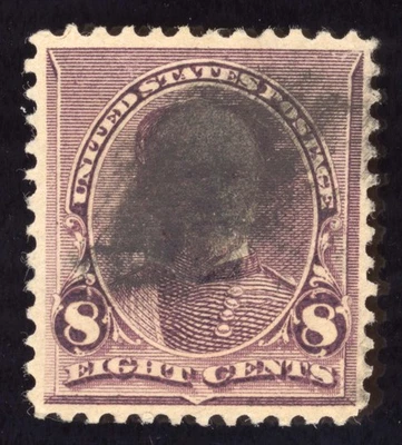 US Scott 225 Usado 8c Lila William Sherman Lote E623 sellos bhmstamps Foto 1 de 2