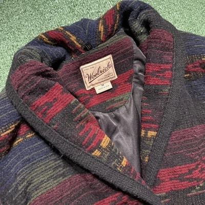 Vintage Woolrich Blanket Jacket Coat Aztec Southwestern Women’s M Wool Navajo - Image 1 of 4