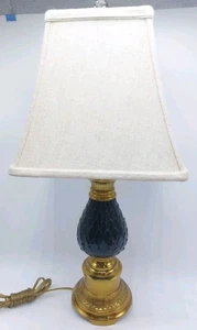 LAMPE ANANAS SCHWARZ KERAMIK MESSING 21" HOCH MIT SCHIRM 9X8 - Bild 1 von 8