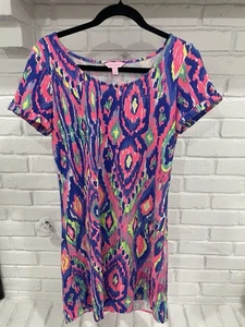 Lily Pulitzer Tammy T-shirt Dress Size Medium SPF 50 Geometric Multi Color - Picture 1 of 6