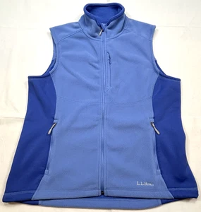 LL Bean Women XL Vest Polartec Blue Fleece Full Zip Drawstring Hike Outdoor Camp - Picture 1 of 15