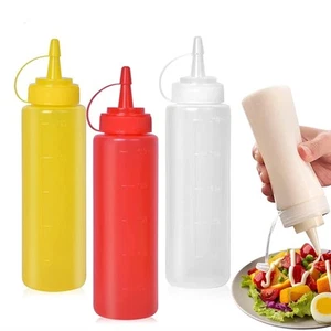 Condiment Sauces Squeeze Bottles - (3Pcs-13.5oz),with Leak-Proof Cap and Scal... - Picture 1 of 7