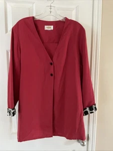 Talbots Women’s Sz PL Gorgeous Red 3 Button Jacket Blazer Coat beautiful - Picture 1 of 3