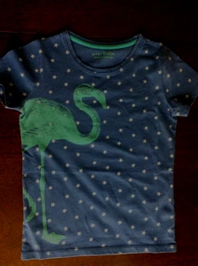 NWT 4/5 5/6 or 6/7 Mini Boden Blue Flamingo Top Tee w/ White Stars SUPER CUTE - Picture 1 of 3