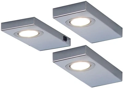 LED Unterbauleuchte Küche 3x3 W Edelstahl Küchenleuchte Leon Leuchtenset *548866 - Bild 1 von 2