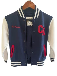 California City Wear Varsity Jacket Kids Sz 10 Patriotic Red White Blue US - Picture 1 of 15