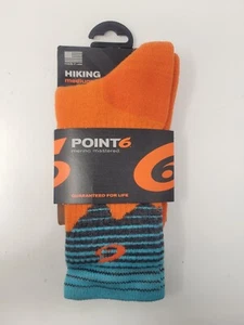 Point6 mittlere Wandersocken für Crew aus Merinowolle (Größe Small) Damen 4-6,5 orange - Bild 1 von 4
