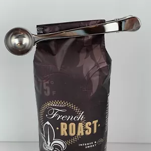 Stainless Steel Coffee Scoop And Sealing Bag Clip Coffee NEW - Picture 1 of 4