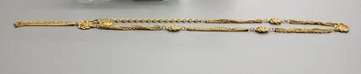 Vintage Goldtone 32" Belt With Decorative Goldtone Flowers Belt - Imagem 1 de 4