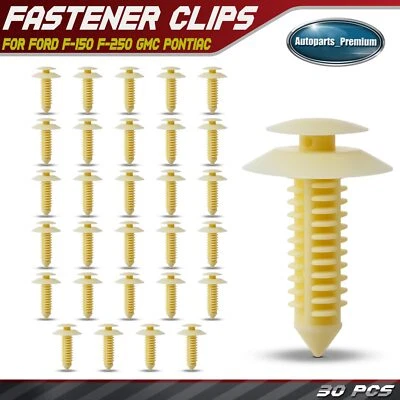 Clip de retención de panel de moldura de guardabarros de nailon de 30 piezas para Ford F-150 250 GMC Pontiac Foto 1 de 4