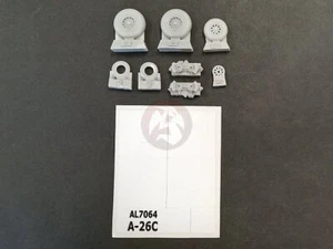 Plus Model 1/72 Wheels for Douglas A-26C Invader (Groove Pat.) (3 wheels) AL7064 - Picture 1 of 1