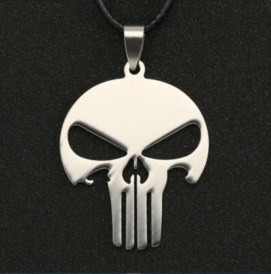 COLLANA CORDA O CATENINA CON CIONDOLO PENDENTE A FORMA DI TESCHIO IDEA REGALO - Immagine 1 di 4