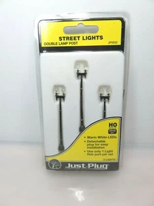 Woodland Scenics JP5632 Just Plug Lighting Double Lamp Post Street Light 3 pack - Picture 1 of 2