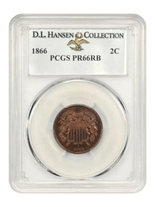 1866 2c PCGS Proof 66 RB ex: D.L. Hansen - Picture 1 of 6