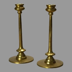 Arts & Crafts Pair of Cast Brass Candlesticks by Bradley & Hubbard - Picture 1 of 8