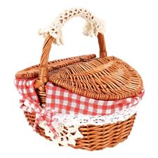 Hand Made Wicker Basket Wicker Camping Picnic Basket Shopping Storage6112