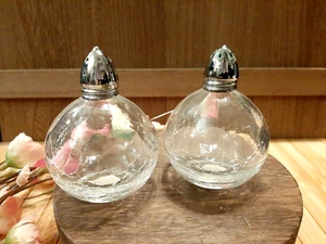 Vintage IRICE CRACKLE GLASS Salt and Pepper Set 3" - Bild 1 von 7
